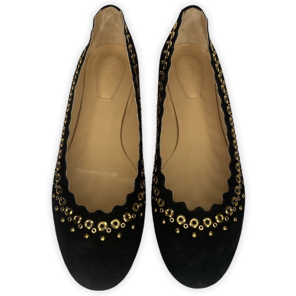 CHLOÉ Lauren Scalloped Ballet Flats